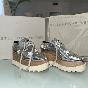 Stella McCartney Silver Platform Oxford Shoes